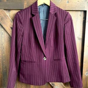 Express Suit Blazer in Maroon/Burgundy Pinstripe - Size 4